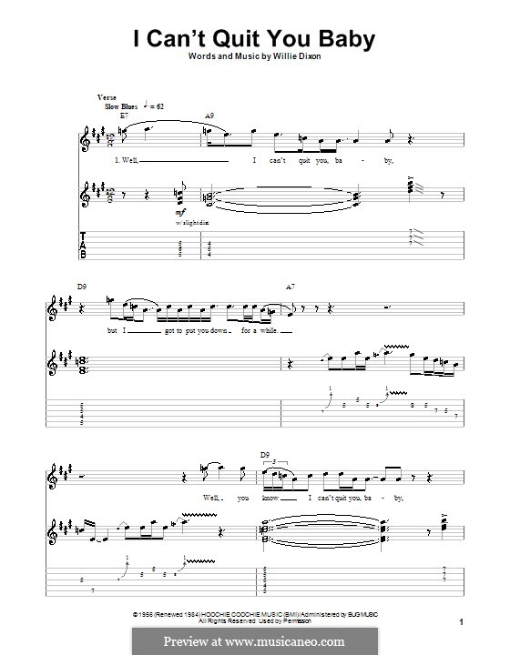 I Can't Quit You Baby (Otis Rush): Para guitarra com guia by Willie Dixon