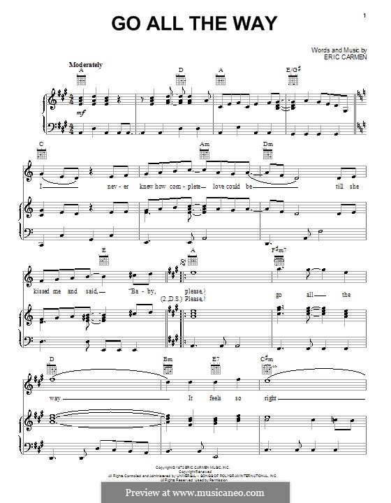 Go All the Way (The Raspberries) por E. Carmen Partituras on músicaNeo
