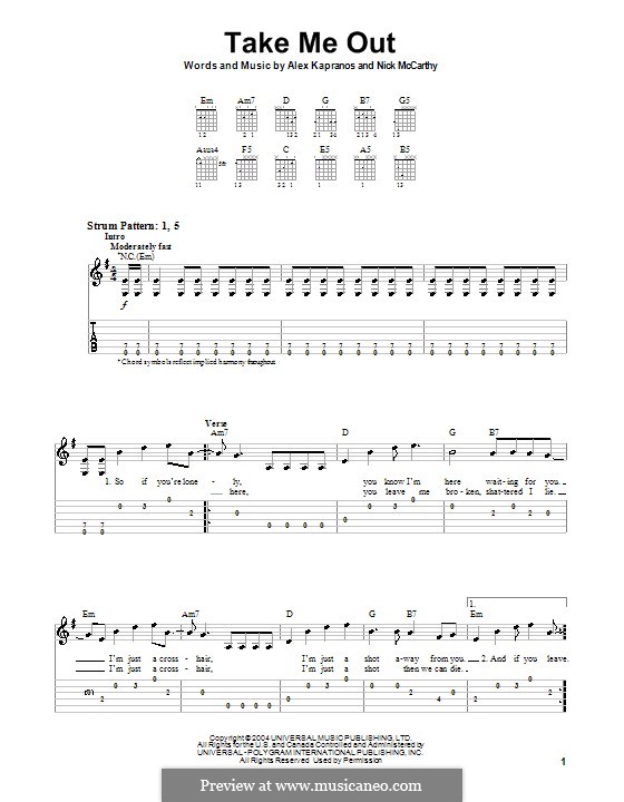 Take Me Out (Franz Ferdinand): Para guitarra (versão facil) by Alexander Kapranos, Nicholas McCarthy