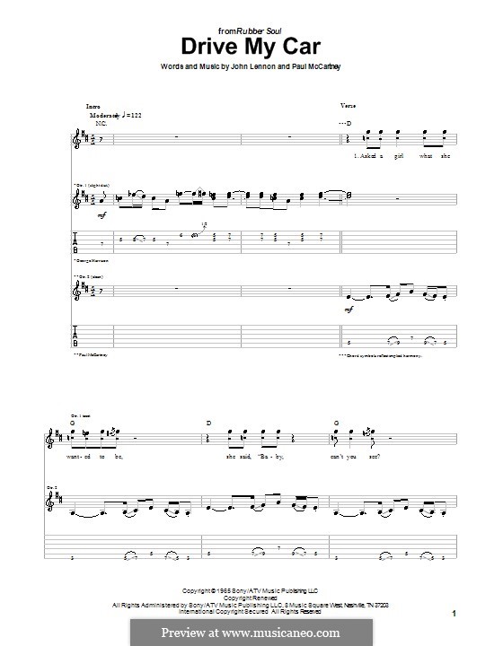 Drive My Car (The Beatles): para guitarra (com letras) by John Lennon, Paul McCartney
