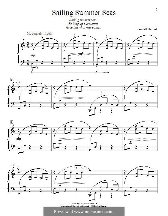 Sailing Summer Seas: Para Piano by Randall Hartsell