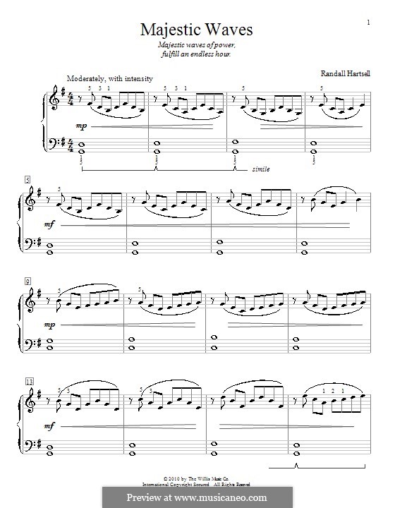 Majestic Waves: Para Piano by Randall Hartsell