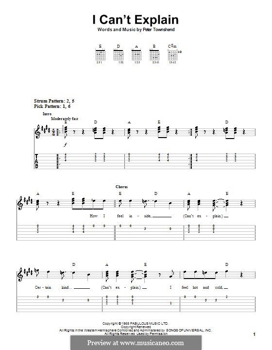 I Can't Explain (The Who): Para guitarra (versão facil) by Peter Townshend