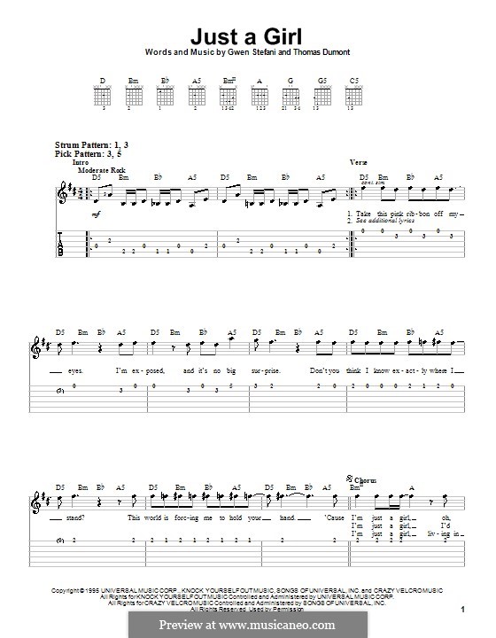 Just a Girl (No Doubt): Para guitarra (versão facil) by Gwen Stefani, Thomas Dumont