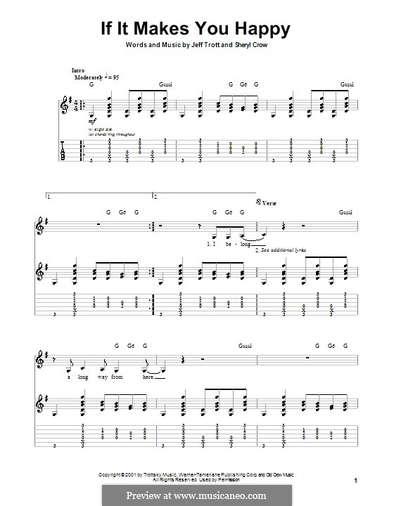 If It Makes You Happy: Para guitarra com guia by Jeffrey Trott, Sheryl Crow