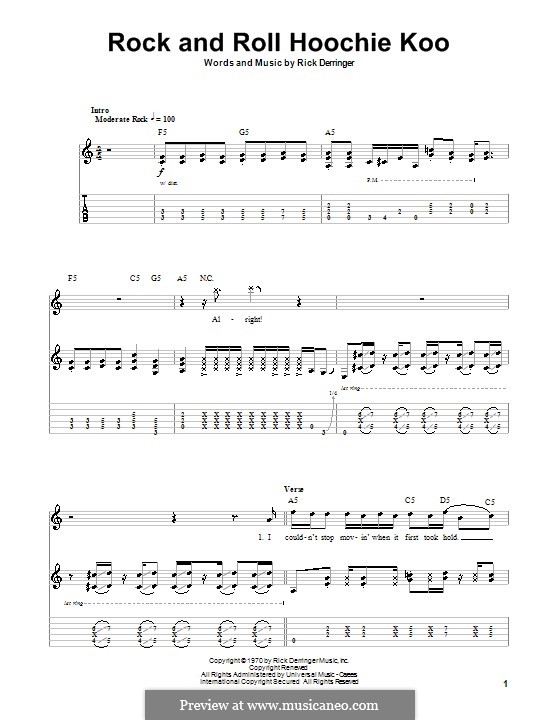 Rock and Roll Hoochie Koo: Para guitarra com guia by Rick Derringer