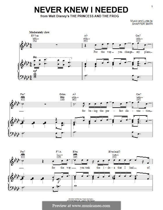 Never Knew I Needed: Para vocais e piano (ou Guitarra) by Ne-Yo