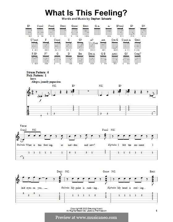 What Is This Feeling?: Para guitarra (versão facil) by Stephen Schwartz