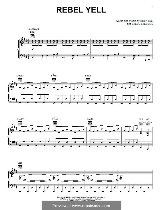 Rebel Yell: Para vocais e piano (ou Guitarra) by Steve Stevens