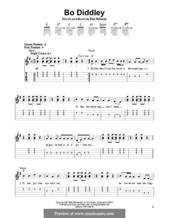 Bo Diddley (Bo Diddley): Para guitarra (versão facil) by Ellas McDaniel