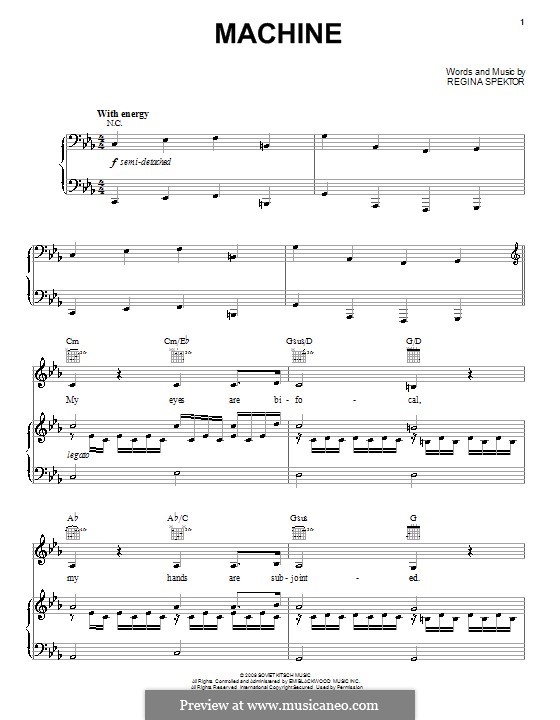 Machine: Para vocais e piano (ou Guitarra) by Regina Spektor