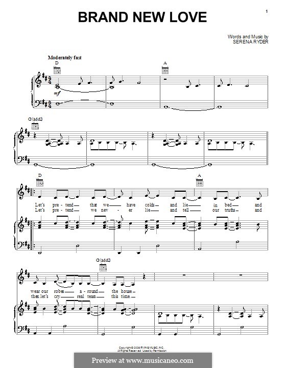 Brand New Love: Para vocais e piano (ou Guitarra) by Serena Ryder