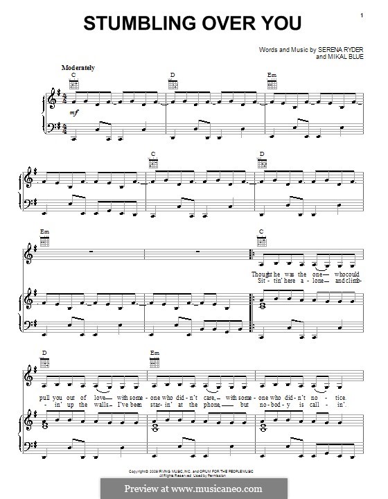 Stumbling Over You (Serena Ryder): Para vocais e piano (ou Guitarra) by Mikal Blue