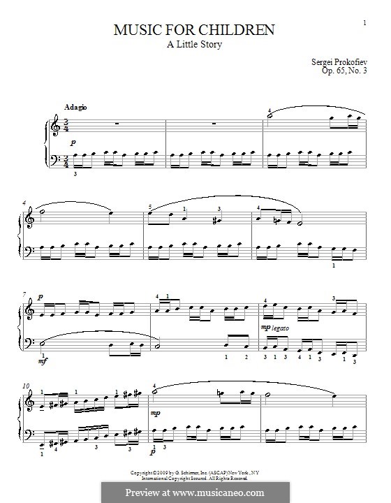 Music for Children, Op.65: No.3 A Little Story by Sergei Prokofiev
