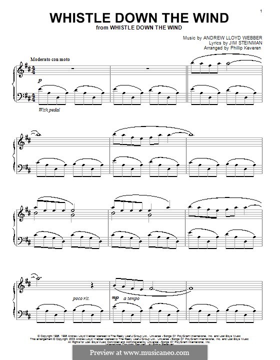 Whistle Down the Wind (from Whistle Down the Wind): Para Piano by Andrew Lloyd Webber