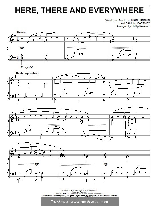 Here, There and Everywhere (The Beatles): Para Piano by John Lennon, Paul McCartney