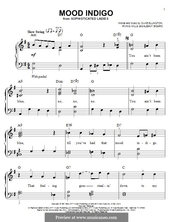 Mood Indigo: Facil para o piano by Irving Mills, Albany Bigard, Duke Ellington