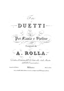 Three Duos for Flute and Violin: Three Duos for Flute and Violin by Alessandro Rolla