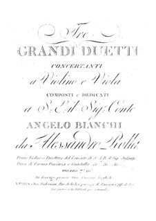 Three Concert Duos for Violin and Viola, BI 58, 75, 69 Op.11: Three Concert Duos for Violin and Viola by Alessandro Rolla