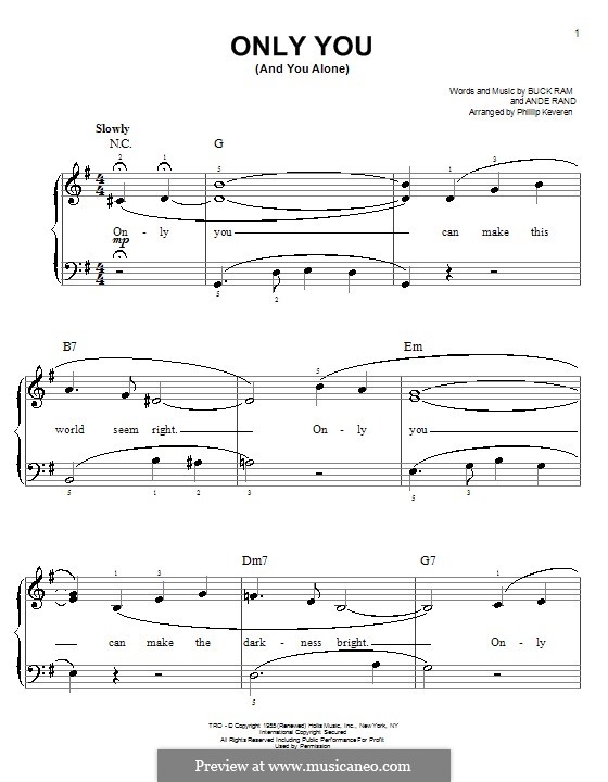 Only You (And You Alone) por A. Rand, B. Ram Partituras on músicaNeo