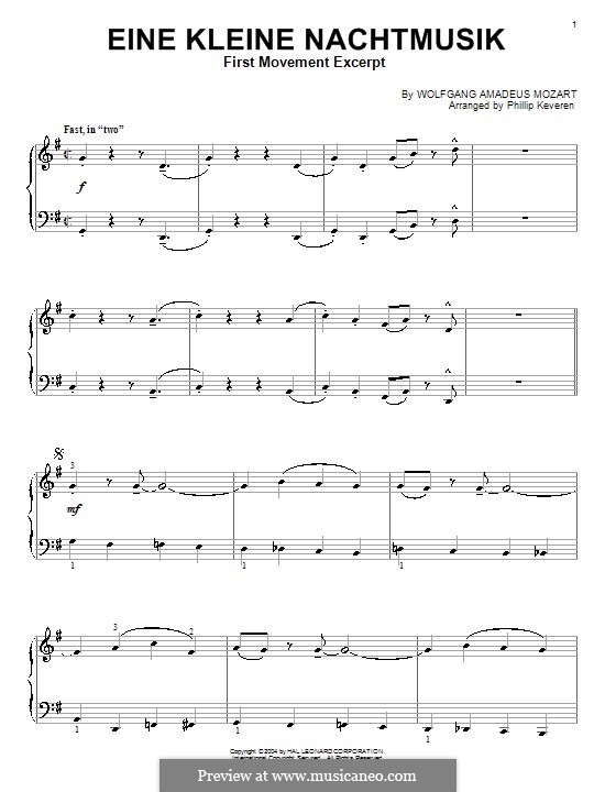 Allegro, for piano: Jazz version by Wolfgang Amadeus Mozart