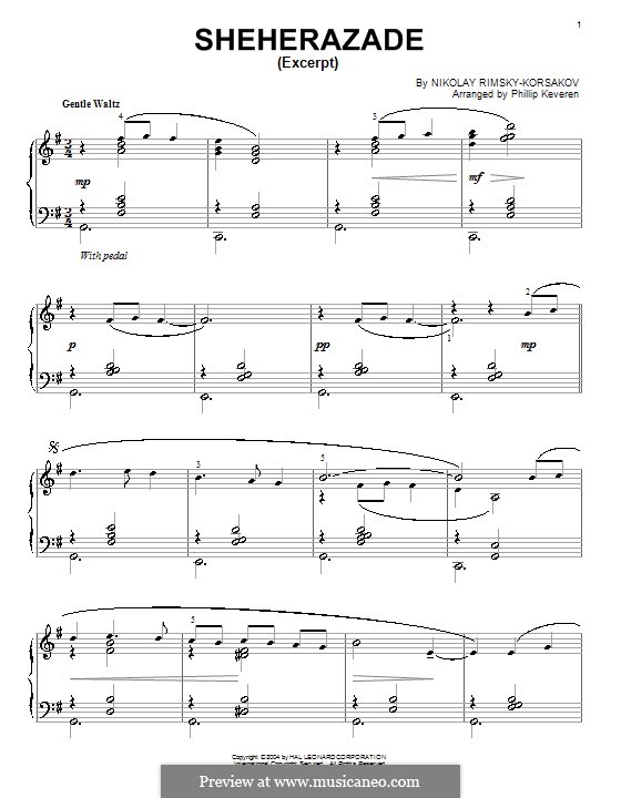 Fragments: Excerpt for piano by Nikolai Rimsky-Korsakov