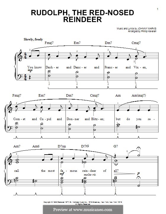 Rudolph the Red-Nosed Reindeer (Piano version): Versão Facil by Johnny Marks