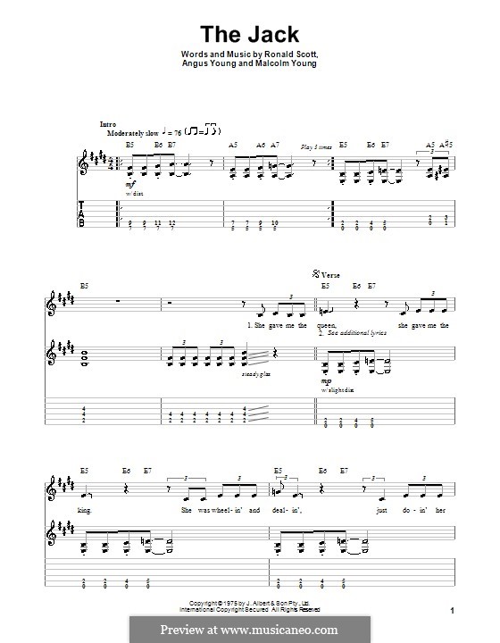 The Jack (AC/DC) por A. Young, M. Young, R. Scott Partituras on músicaNeo
