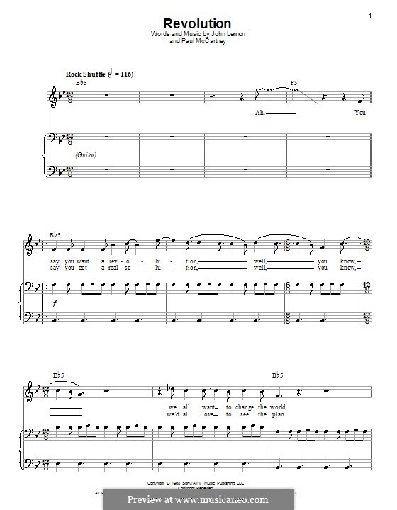 Revolution (The Beatles): Para vocais e piano (ou Guitarra) by John Lennon, Paul McCartney