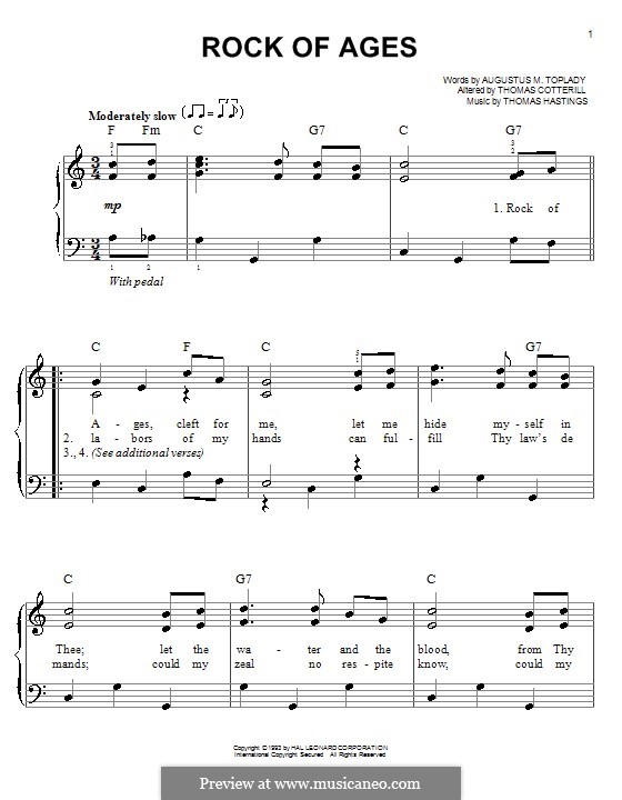 Rock of Ages: Para Piano by Thomas Hastings