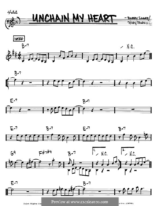 Unchain My Heart (Ray Charles): Melodia e acordes - Instrumentos Bb by Bobby Sharp, Teddy Powell