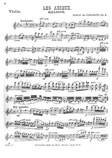 Les adieux , Op.9: Les Adieux by Pablo de Sarasate