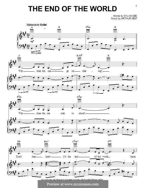 The End of the World: Para vocais e piano (ou Guitarra) by Arthur Kent