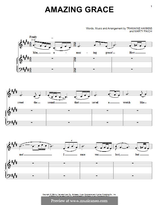 Amazing Grace: Para vocais e piano (ou Guitarra) by Marty Paich