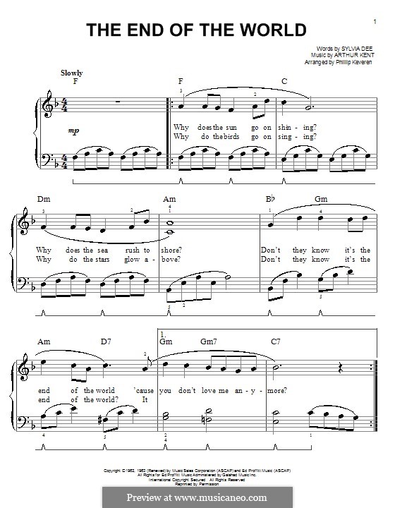 The End of the World: Facil para o piano by Arthur Kent