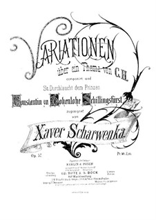 Variations on a Theme by C.H., Op.57: Variations on a Theme by C.H. by Xaver Scharwenka