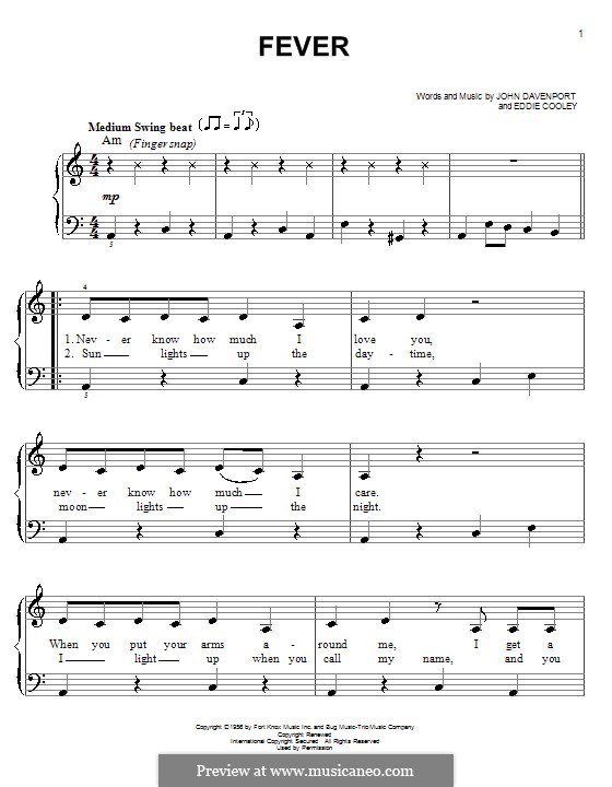 Fever: For easy piano (Michael Buble) by Eddie Cooley, John Davenport