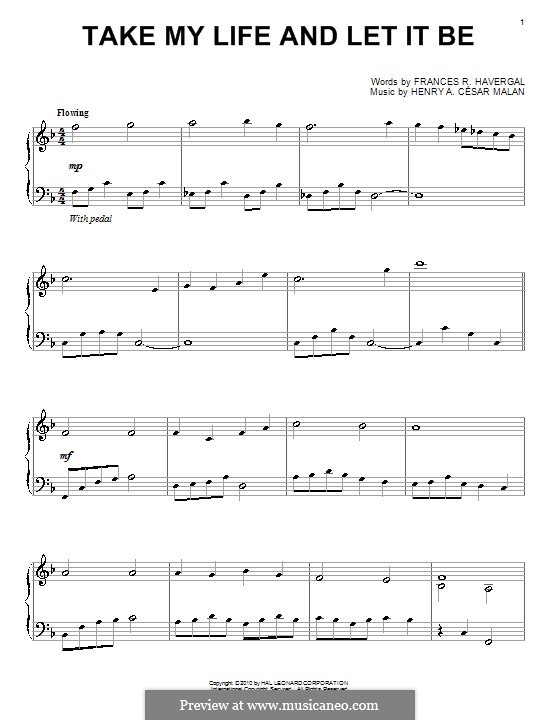 Take My Life and Let It Be: Para Piano by Henri Abraham Caesar Malan