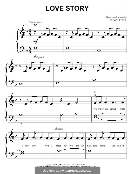 Love Story: para piano (versão facil) by Taylor Swift