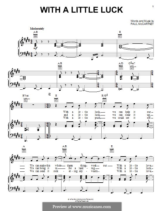 With a Little Luck: Para vocais e piano (ou Guitarra) by Paul McCartney