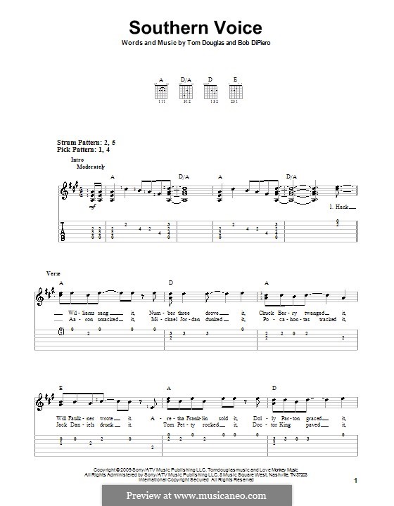 Southern Voice (Tim McGraw): Para guitarra (versão facil) by Bob DiPiero, Tom Douglas