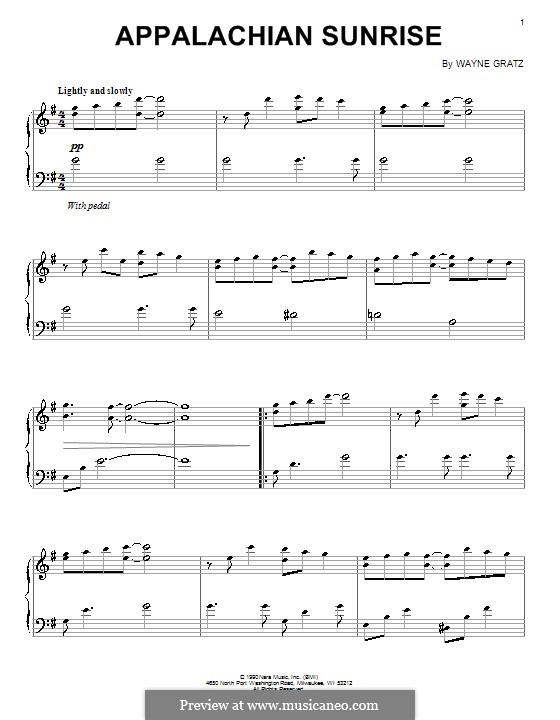 Appalachian Sunrise: Para Piano by Wayne Gratz