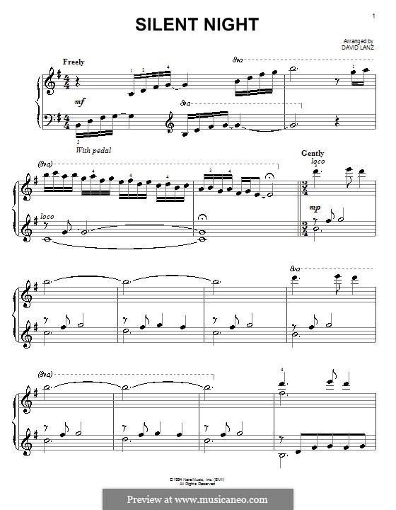 Piano version: versão muito facil by Franz Xaver Gruber