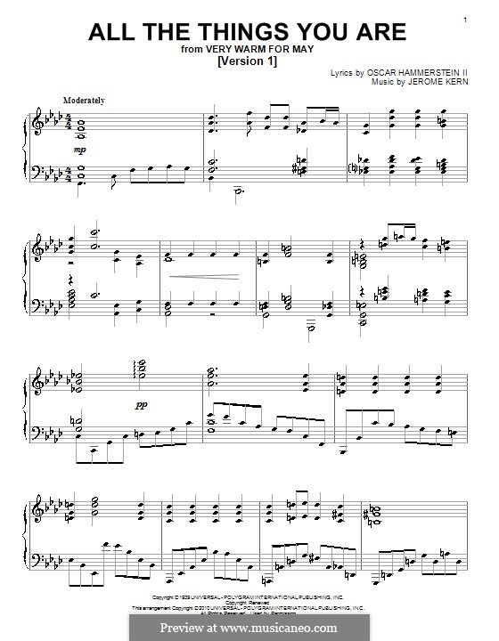 Piano version: Versão I by Jerome Kern