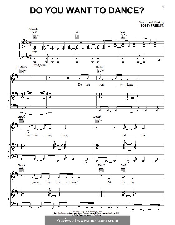 Do You Want To Dance? (The Beach Boys): Para vocais e piano (ou Guitarra) by Robert Freeman