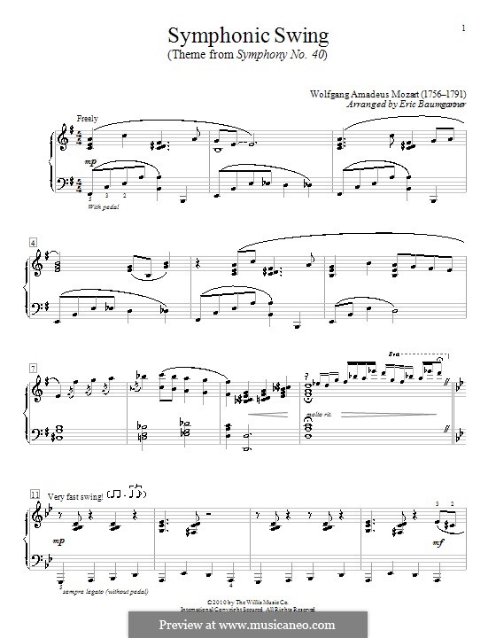Movement I: tema para piano by Wolfgang Amadeus Mozart