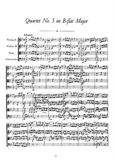 String Quartet No.5 in B Flat Major, D.68: partitura completa by Franz Schubert