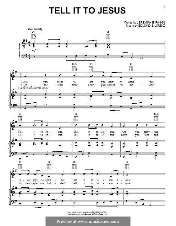 Tell it to Jesus: Para vocais e piano (ou Guitarra) by Edmund Simon Lorenz