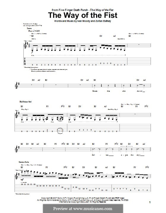 The Way Of The Fist (Five Finger Death Punch): Para Guitarra by Ivan L. Moody, Zoltán Bathory