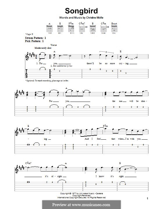 Songbird (Fleetwood Mac): guia facil de guitarra by Christine McVie